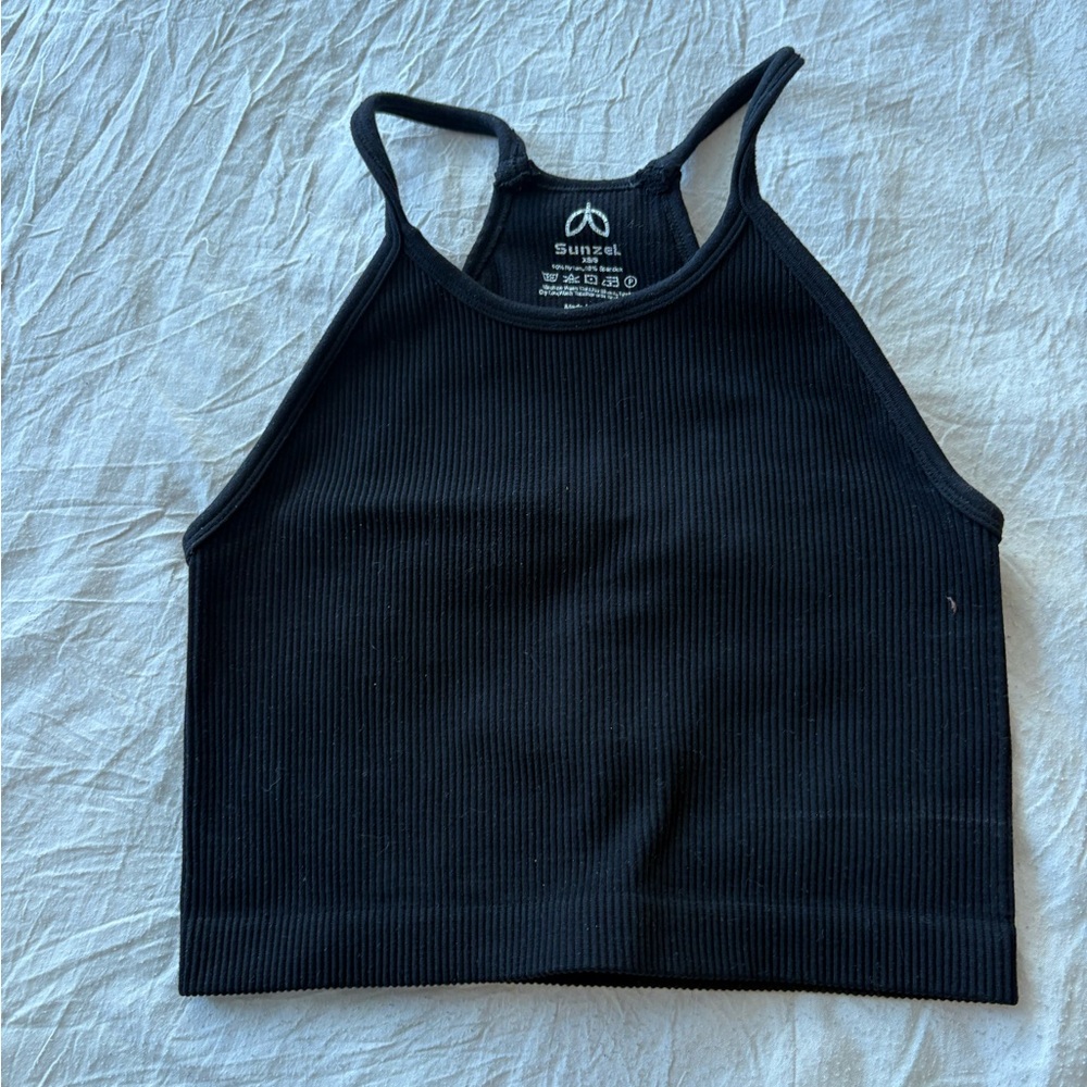 Amazon Black Ribbed Tank Top